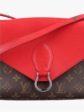 Louis Vuitton Red and Brown Monogram Crossbody Bag with Silver Hardware